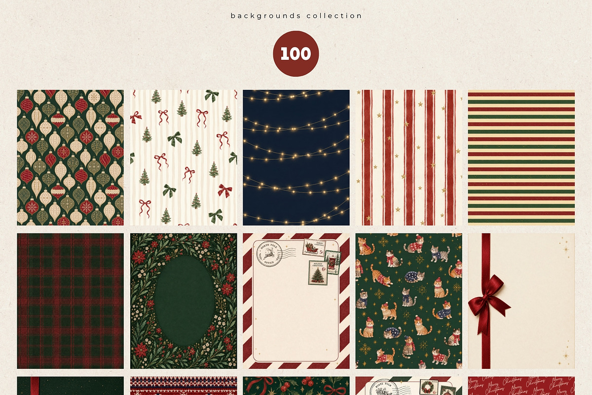 100 Elegant Christmas Backgrounds, a Background Graphic by PeDe Designs (Photo 15 of 17)