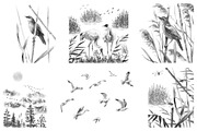Serenity Landscape Ink Painting, a Decorative Illustration by Valentyna Smordova (Thumbnail 4 of 5)