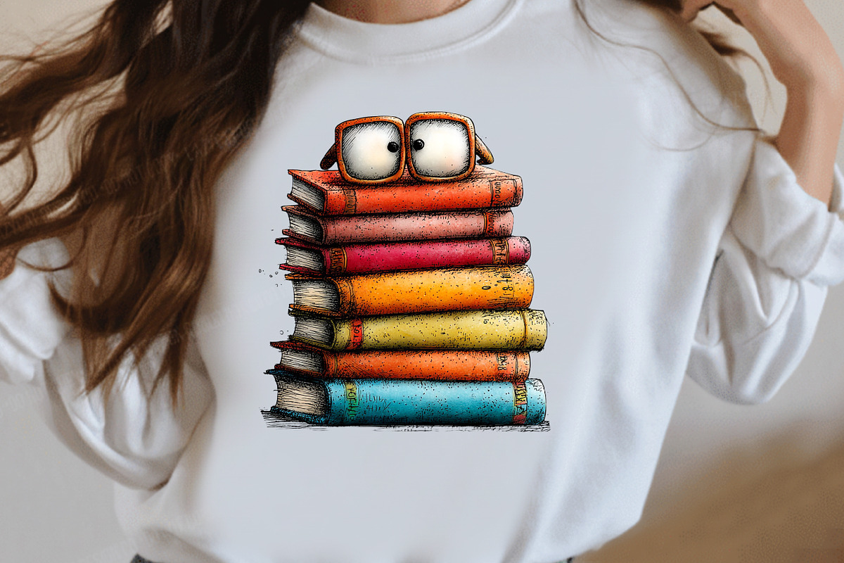 Back to School Book Stack Clipart, a Seasonal Illustration by Designworld (Photo 7 of 8)