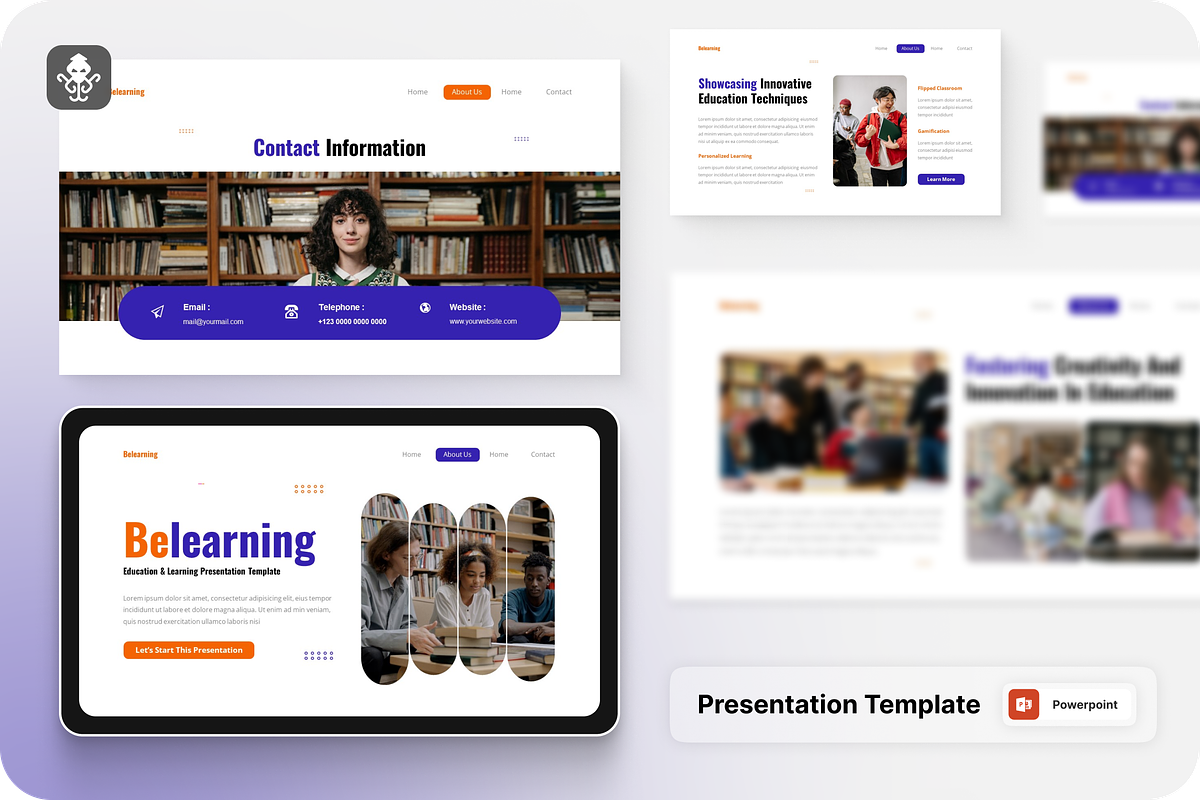 Education & Learning Powerpoint, a Presentation Template by SquidPixey (Photo 1 of 6)