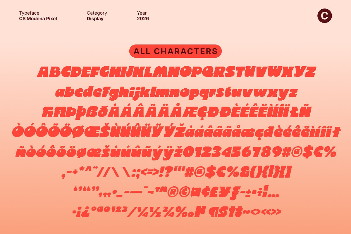 CS Modena Pixel, a Sans Serif Font by Craft Supply Co. (Photo 8 of 8)