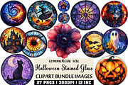 Halloween Stained Glass Coasters PNG, an Illustration by Craft Nest (Thumbnail 1 of 6)