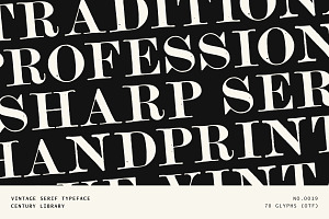 Vintage Hand-Printed Serif Typeface, a Serif Font by Century Library