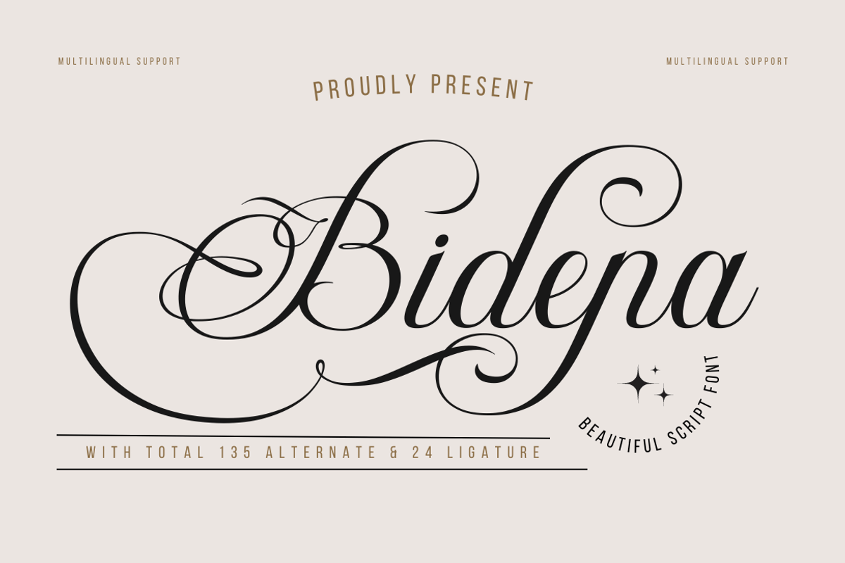 Bidena | Script Font, a Script Font by twinstd (Photo 1 of 11)