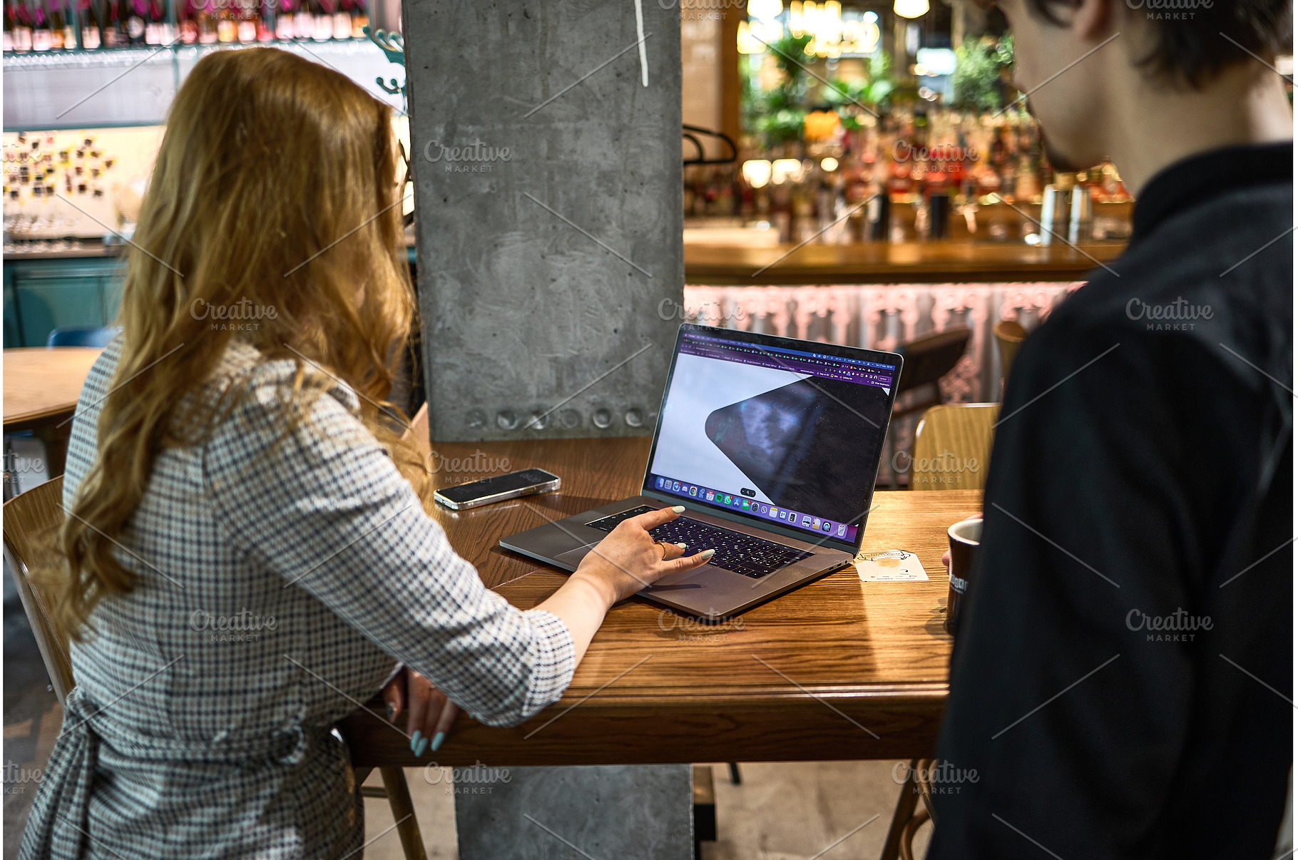 Collaborative work session at cafe, a Technology Photo by wip3out