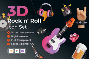 Rock & Roll 3D Illustration