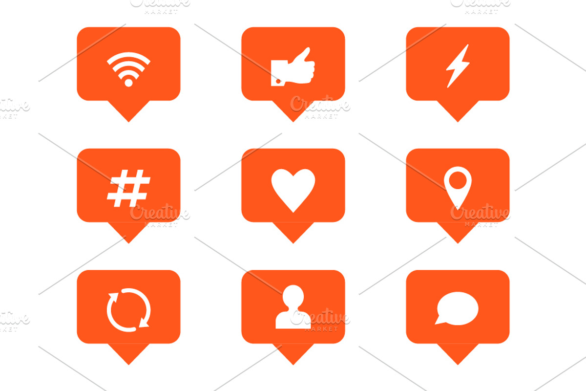 Like, Follower, Comment Icons, an Outline Icon by NKuvshinov