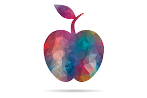 low poly apple