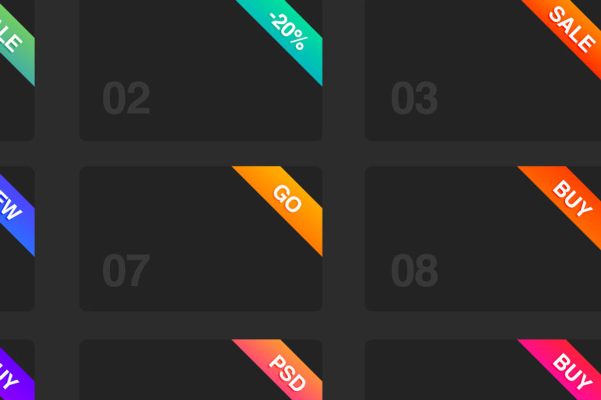 HiDPI Bright Ribbon Set PSD, a Graphic by D2T Studio (Photo 2 of 2)