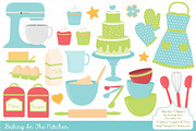 Bright Baking Kitchen Vector Clipart, an Illustration by Amanda Ilkov (Thumbnail 1 of 4)