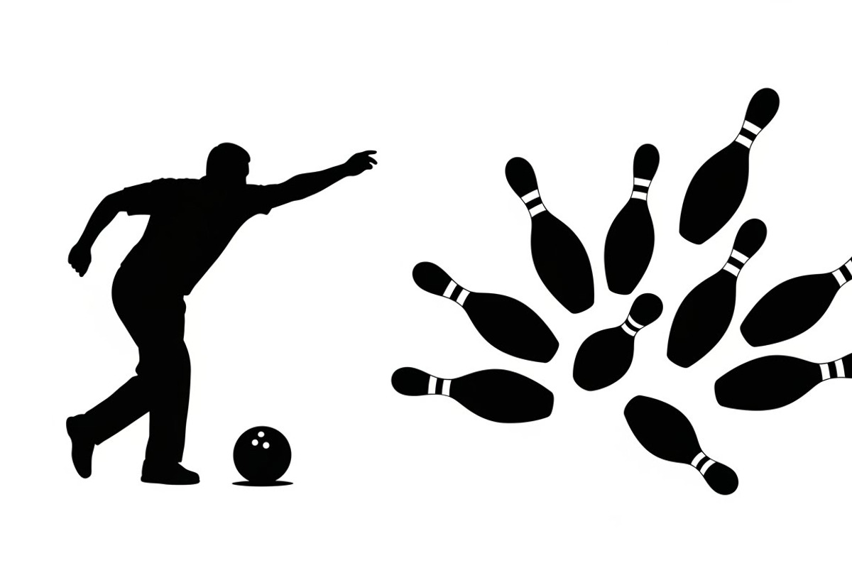 Dynamic bowling player silhouette, an Illustration by Amazin_art (Photo 14 of 31)