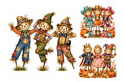 Trio Scarecrow PNG Clipart Bundle, a Seasonal Illustration by Nicolle's Colorful Art (Thumbnail 7 of 8)