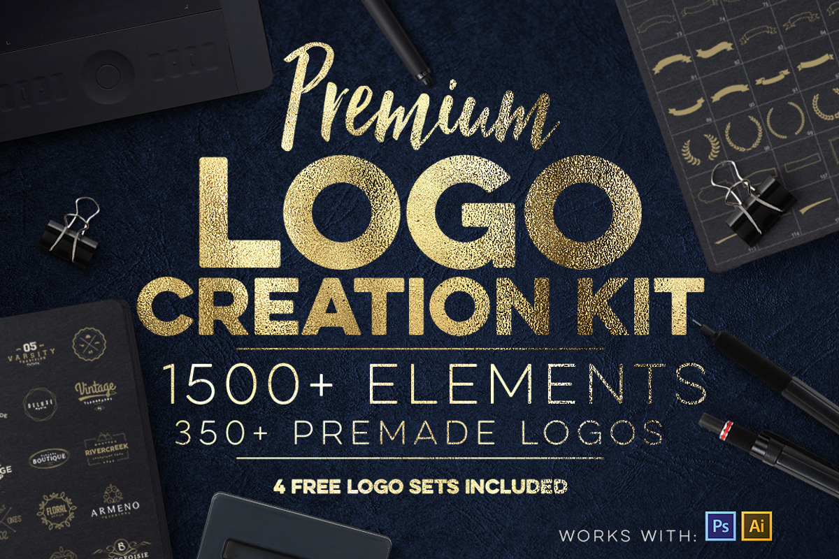 Logo Creation Kit Bundle Edition, a Branding & Logo Template by Graphicdome (Photo 1 of 41)