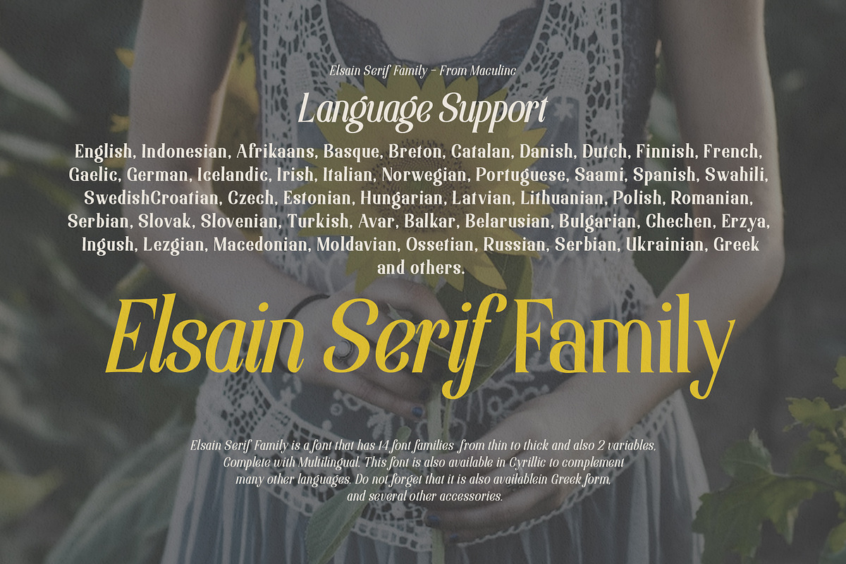 Elsain - Serif Font (16 Fonts), a Serif Font by Maculinc Type (Photo 8 of 11)