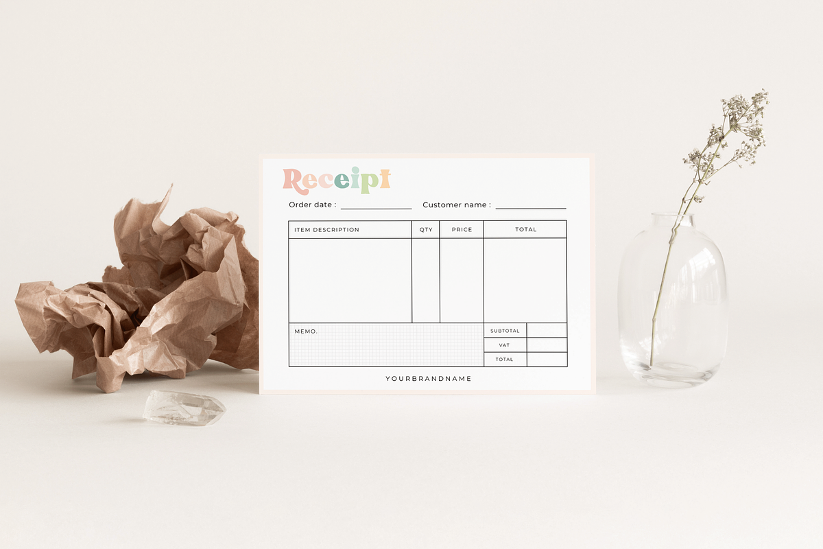 Pastel Receipt Template for Canva, a Card Template by Hellohastore (Photo 6 of 10)