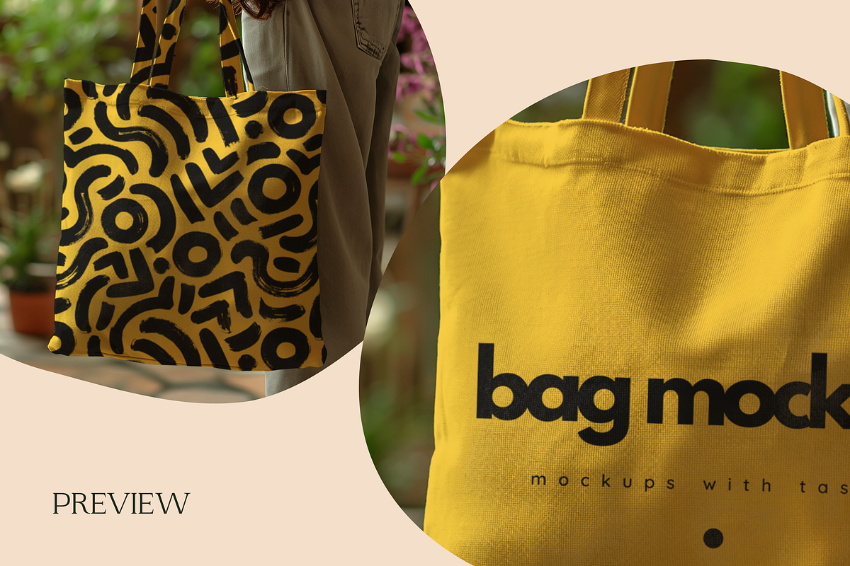 Hand Tote Bag Mockup B03, an Advertising Mockup by Northern Kraft (Photo 2 of 8)
