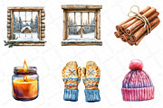 Watercolor Cozy Winter Christmas Cli, an Illustration by DreamPrint404 (Thumbnail 3 of 6)