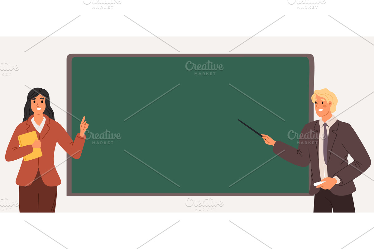 Young male and female teachers, an Education Illustration by Vectorbuum