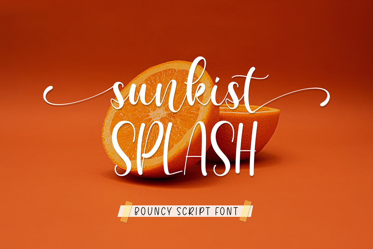 Sunkist Splash | Bouncy Script, a Script Font by Lemonthe (Photo 1 of 7)