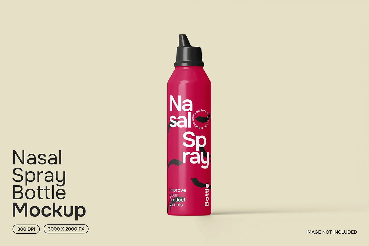 Nasal Spray Bottle Mockup, a Packaging Mockup by renderstockmarket