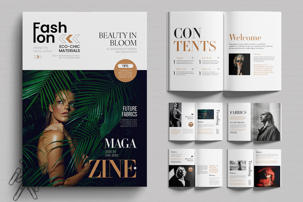 Fashion Magazine Template, a Magazine Template by MightyDesign (Photo 1 of 6)