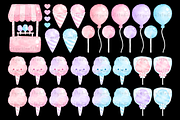 Cotton Candy Clipart, an Illustration by greywalnutstudio (Thumbnail 3 of 4)