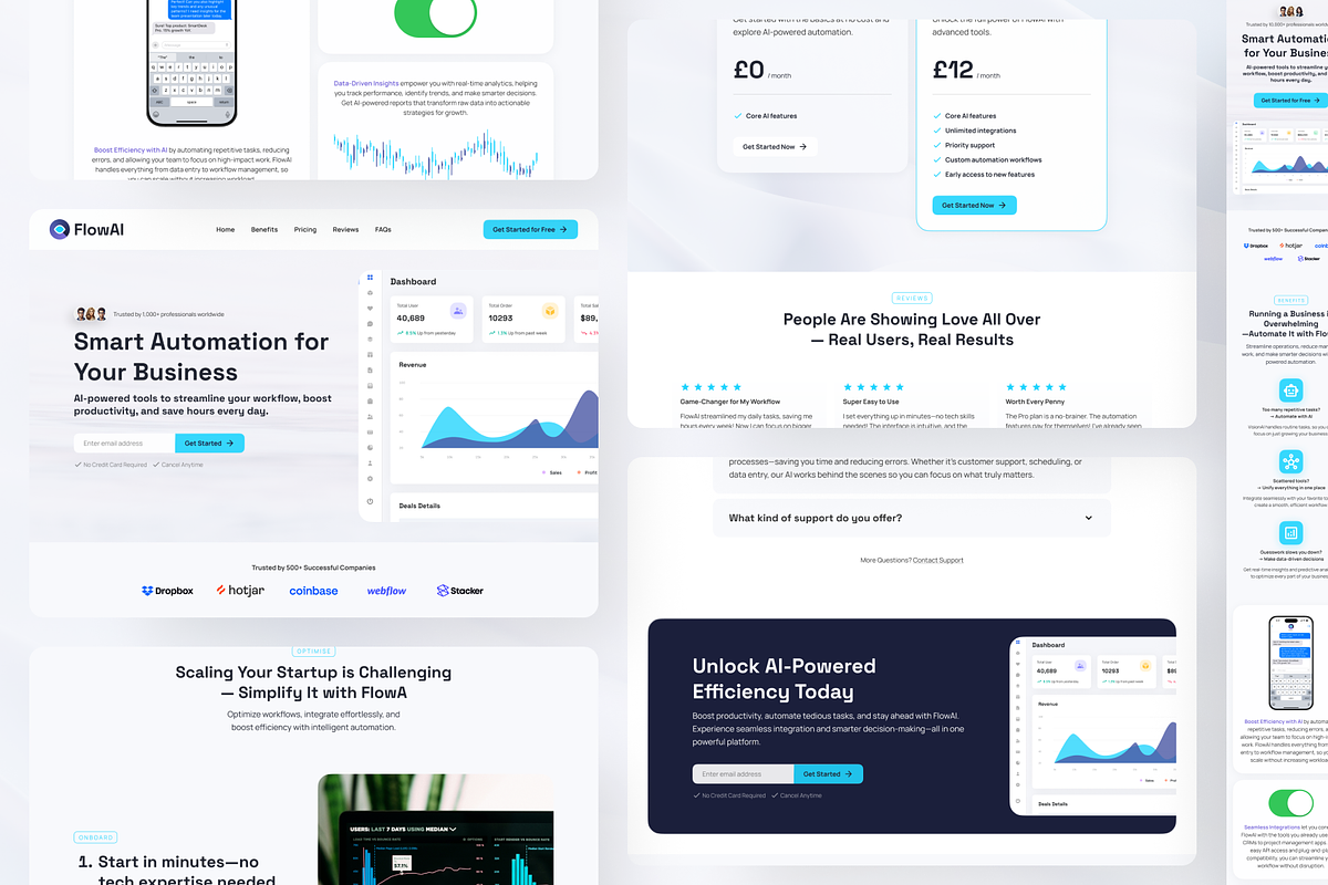FlowAI – SaaS & AI Startup Template, a Landing Page Template by Sasha Lantukh (Photo 3 of 6)