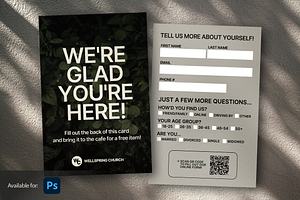 Modern Church Membership Cards, a Card Template by JD Designs