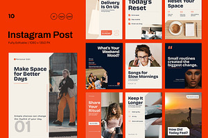 Cozy Editorial Instagram Templates, a Social Media Template by Pitchlook.Studio