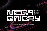 Mega Binory - Modern Futuristic Font, a Sans Serif Font by Afkari Studio (Thumbnail 1 of 10)