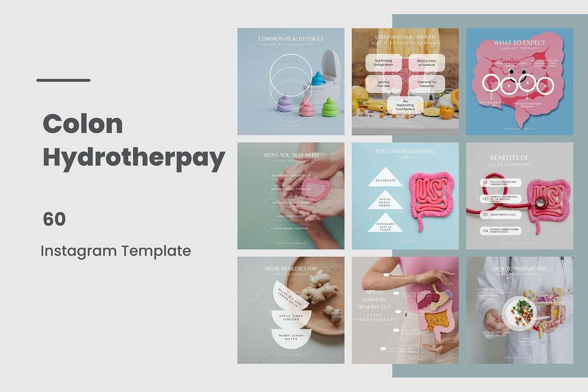 Colon Hydrotherapy Instagram Templat, a Social Media Template by CreativeTempHub (Photo 1 of 7)