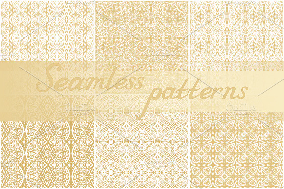13 seamless golden laced patterns preview 2