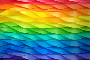 Breathtaking Rainbow colorful flag, an Illustration by Ylivdesign