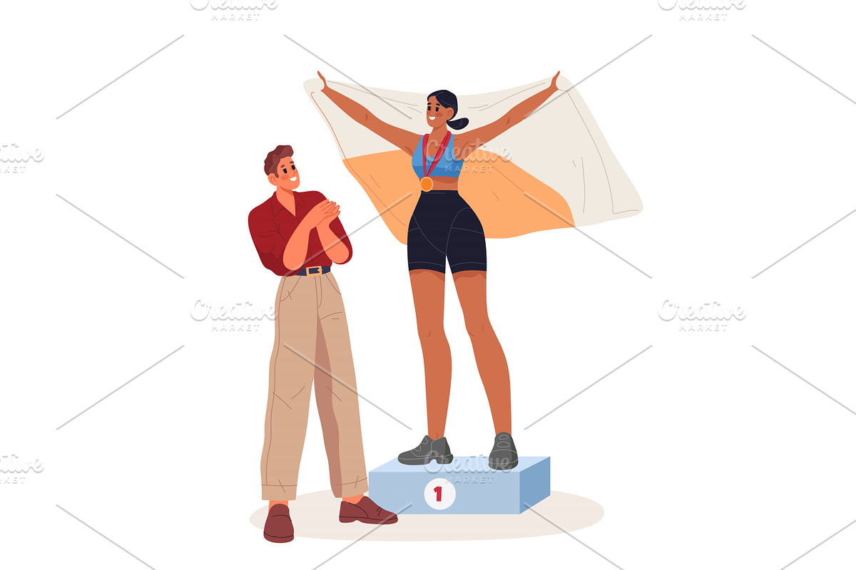 Sport competition winner on podium, a Person Illustration by Elegant Solution