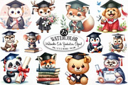 Watercolor Cute Graduation Clipart P, an Illustration by Designking (Thumbnail 1 of 3)