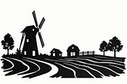 Dutch Windmill Field Set, an Illustration by BIPLOB EXPERT (Thumbnail 4 of 10)