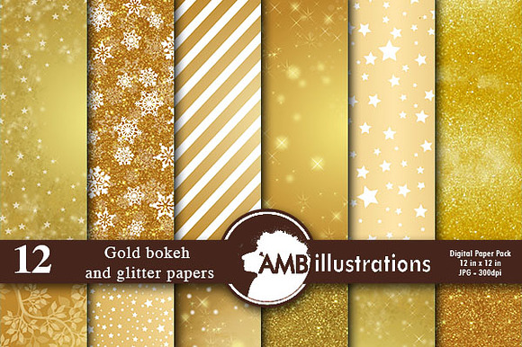 Gold Pattern Digitial Papers AMB-589 preview 2