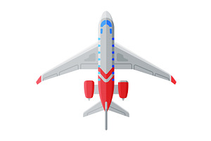 Flying Aircraft, Airplane View from, a Transportation Illustration by TopVectors