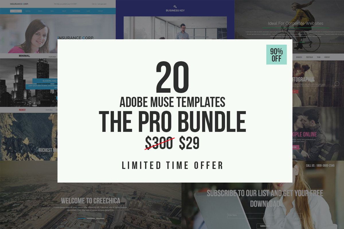 The Pro Adobe Muse Bundle, a Websites & App Template by Creative Slides