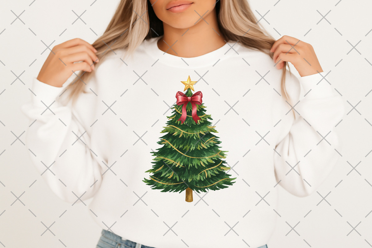 Coquette Christmas Tree Glitter Png, an Illustration by Craft Nest (Photo 3 of 6)