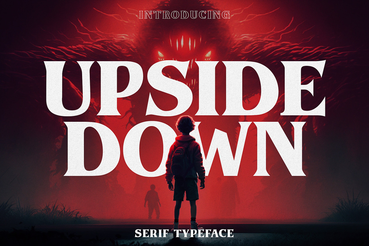 Upside Down - 1980s Retro Typeface, a Serif Font by HipFonts (Photo 1 of 9)