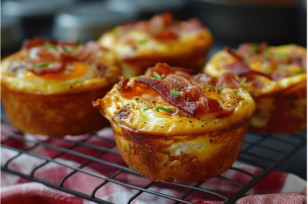 Delicious Baked bacon egg muffins, a Food & Drink Photo by Ylivdesign