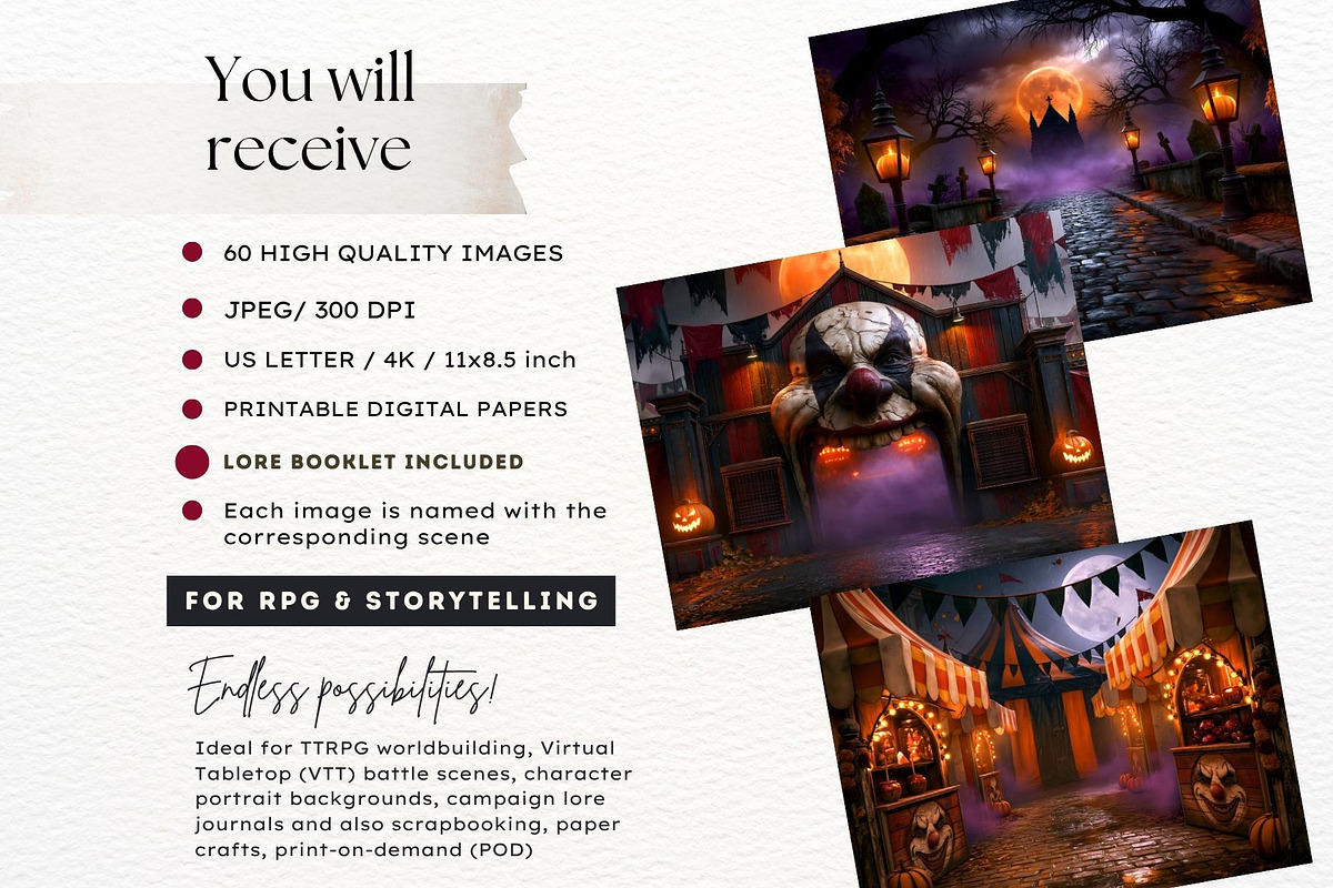 Hallowmere Halloween Backgrounds, a Seasonal Illustration by ThatsDesignArt (Photo 2 of 16)