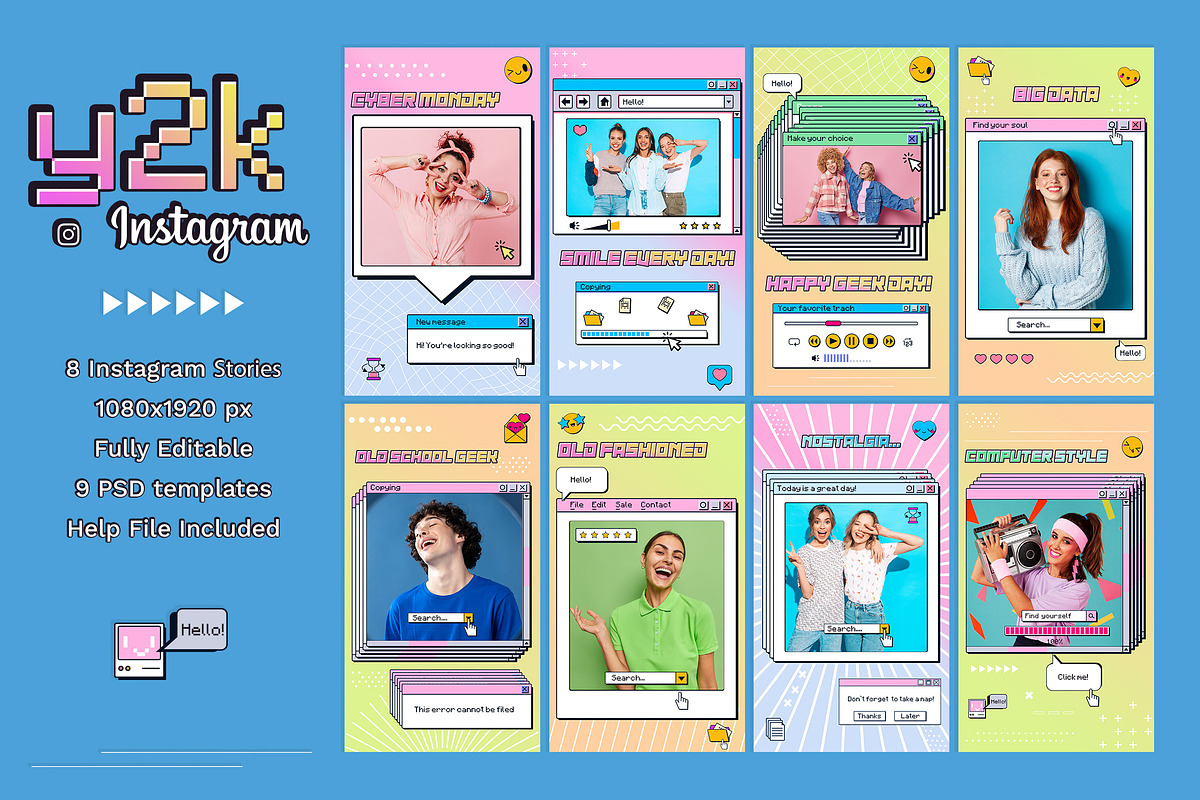 Y2K Instagram Stories, a Design Template by Andrew Skoch Design (Photo 1 of 7)