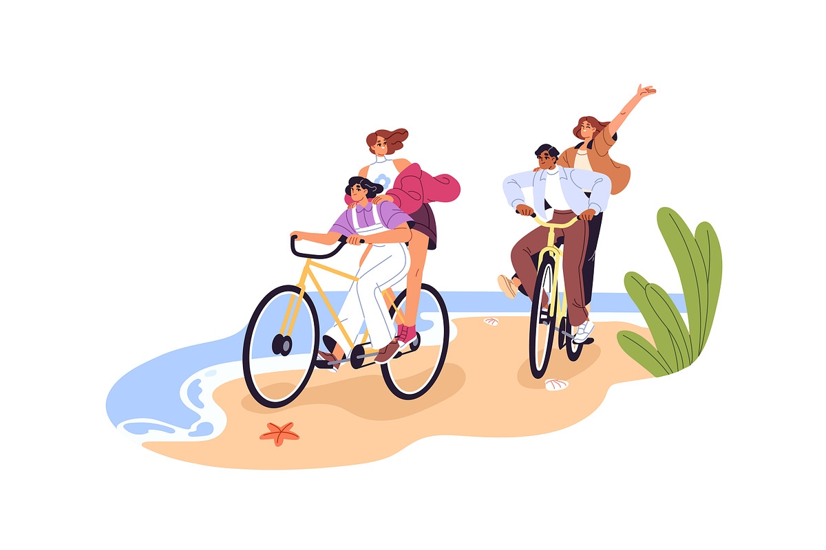 People travel by bike set, a Person Illustration by PaperTrident (Photo 15 of 15)