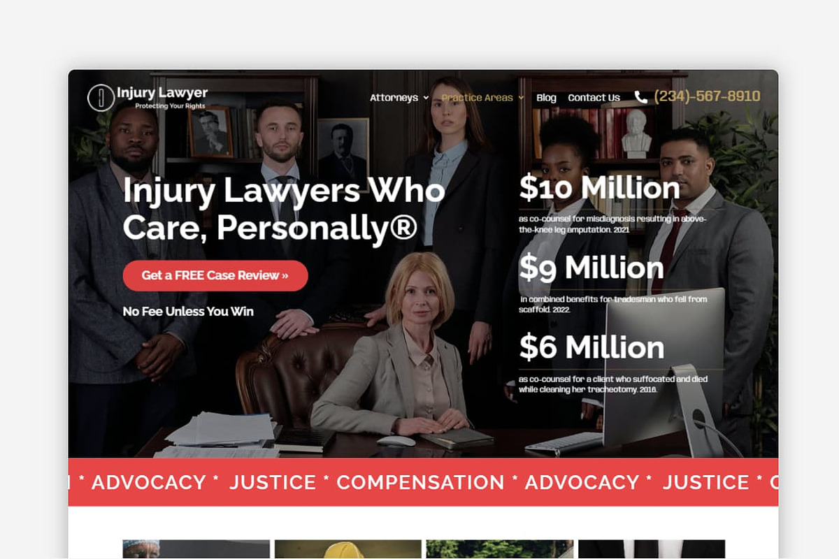 Injury Lawyer WordPress Theme, a WordPress Template by Your Theme Shop (Photo 1 of 9)