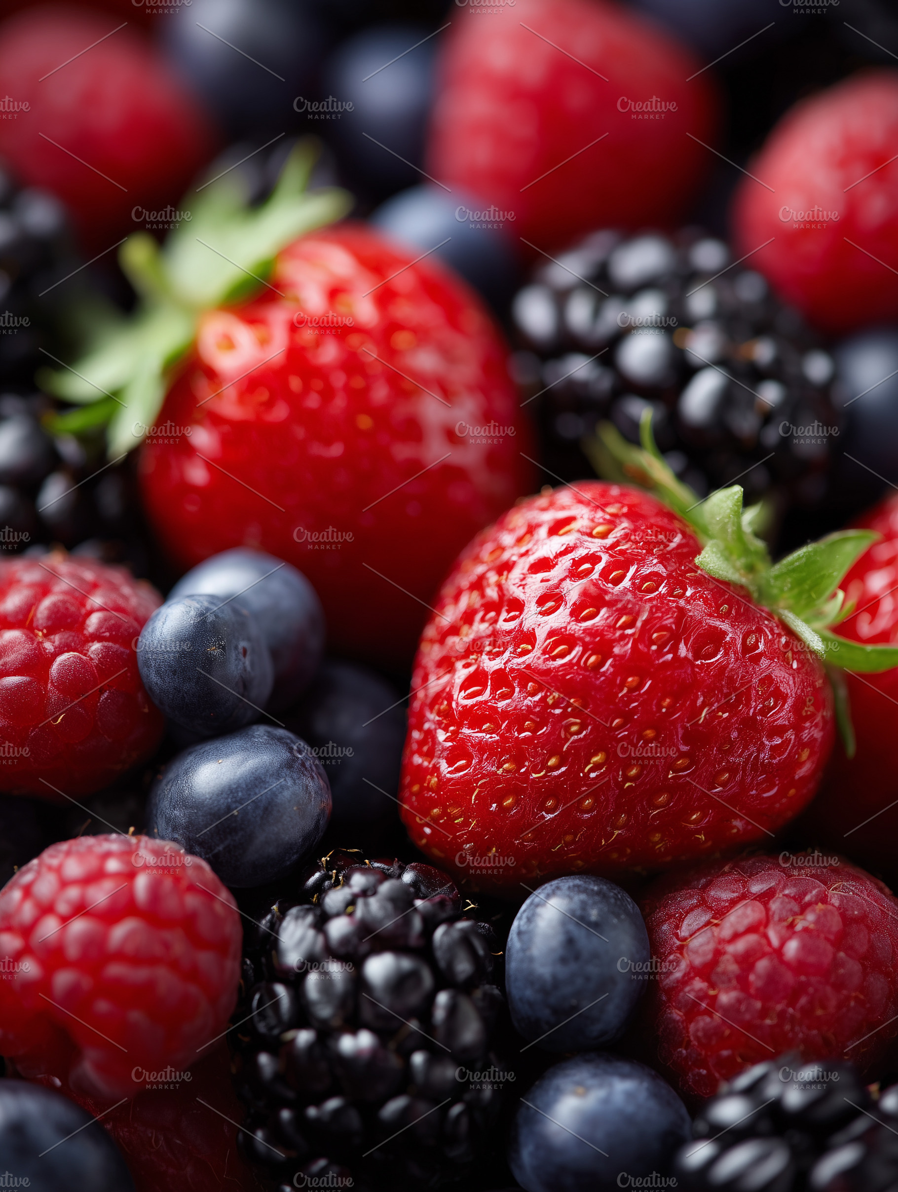 Fresh mixed berries close up, a Food & Drink Photo by MistyDay