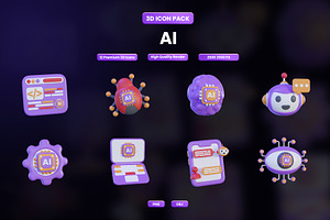 Artificial Intelligence 3D Icon Pack, an Object Graphic by Artnivora.Std
