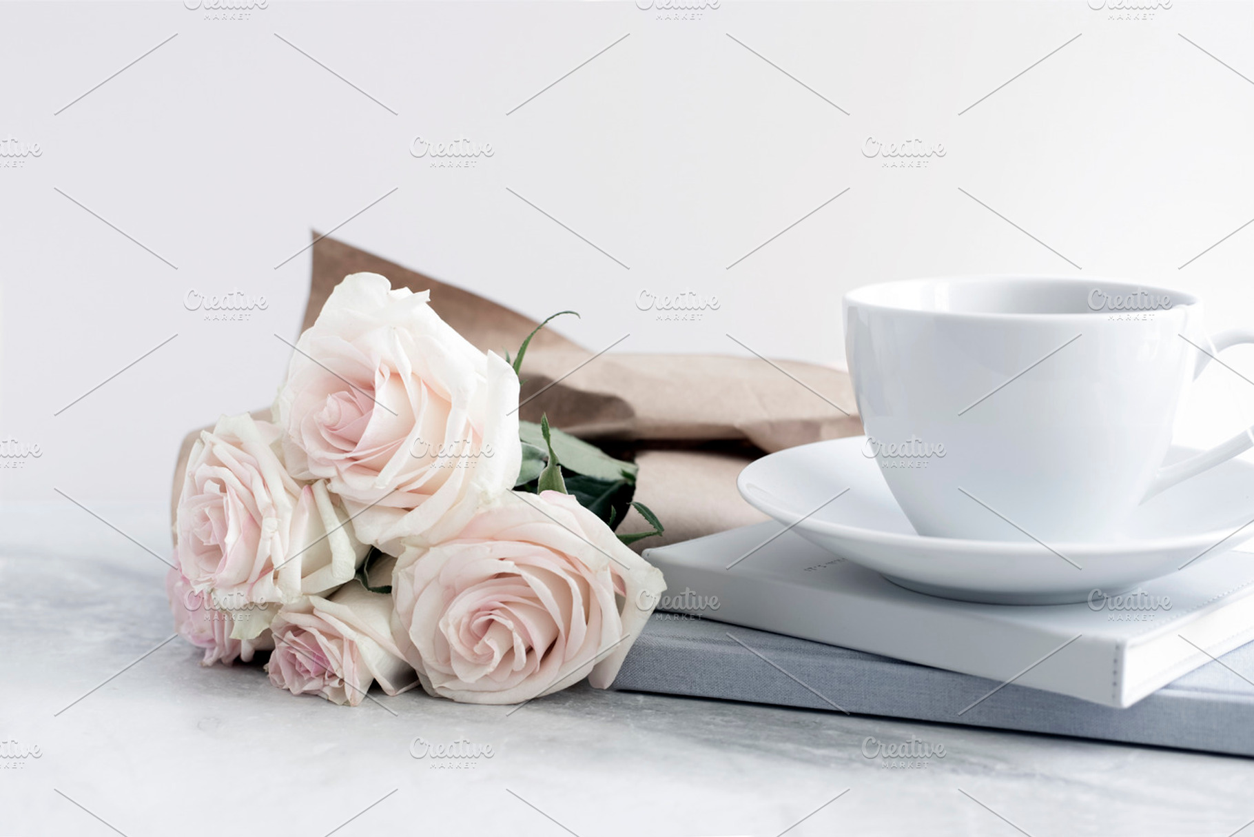 Styled Stock Image, Tea and Roses, a Business Photo by Her Creative Studio