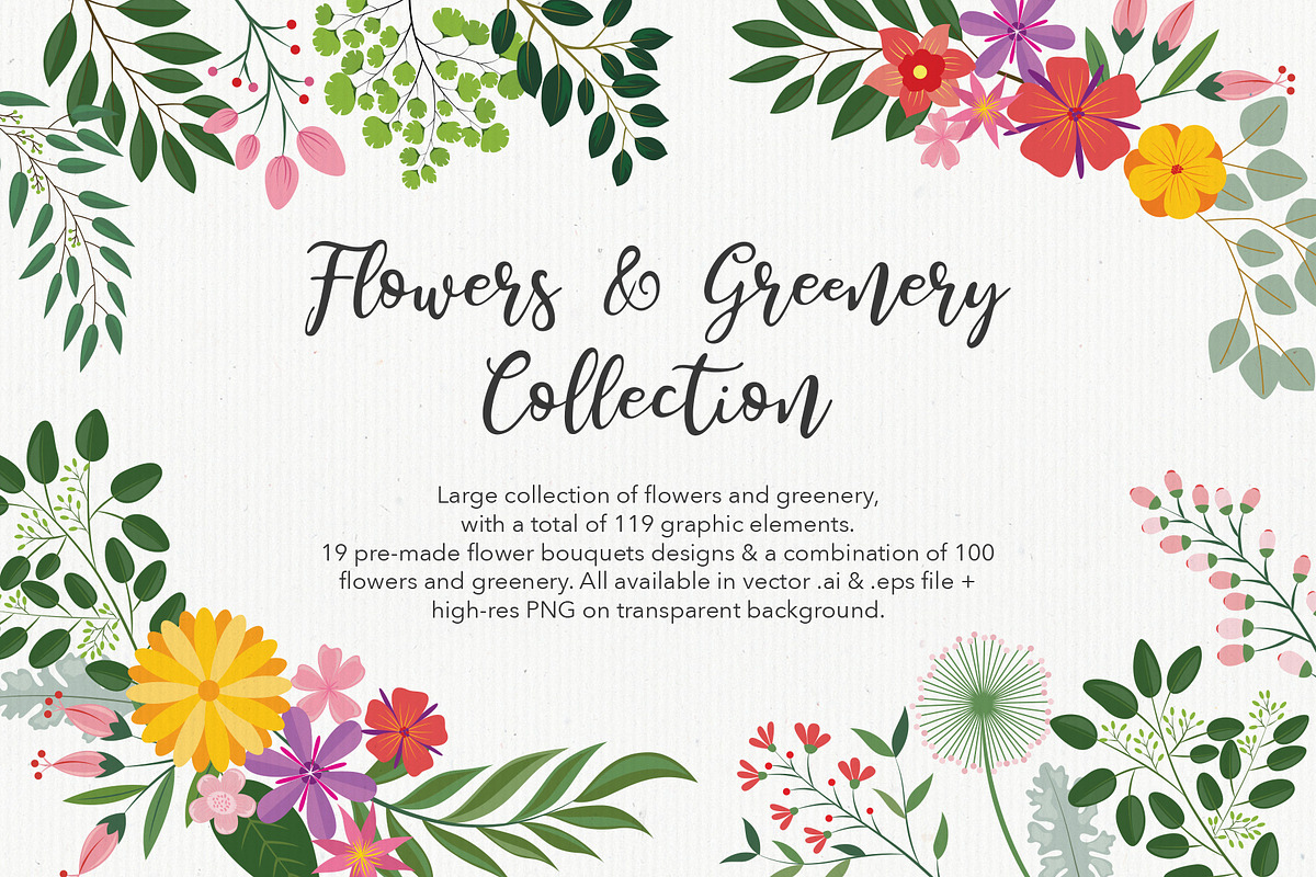 Large Flowers & Greenery Collections, a Decorative Illustration by YENTY JAP CO (Photo 1 of 5)